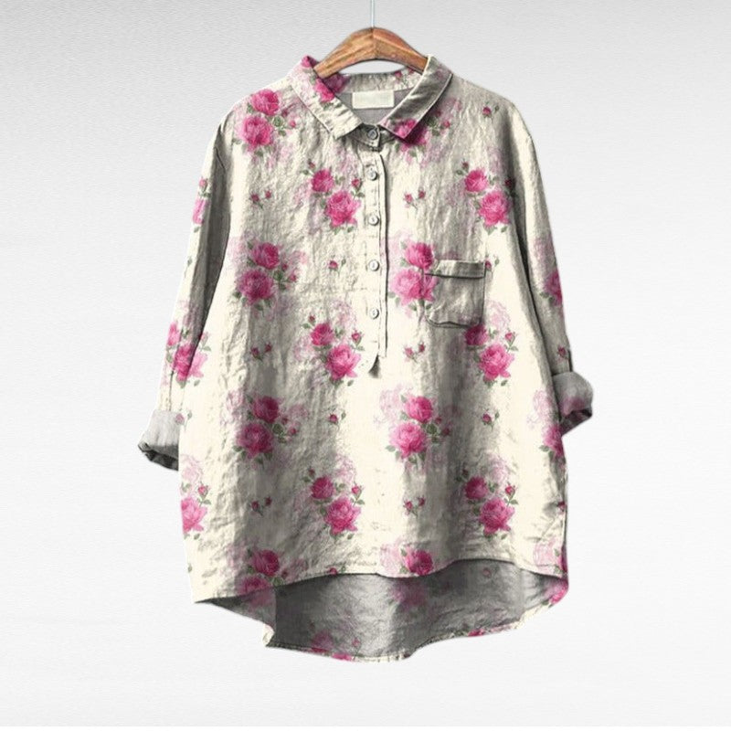 Camisa de verano elegante Maison Vellin Paris Claire, con diseño ligero y detalles sofisticados, perfecta para el clima cálido.