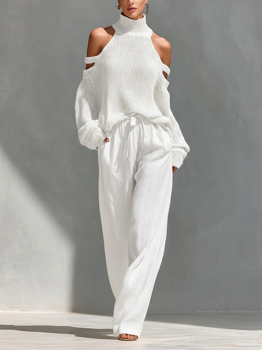 Conjunto de moda de punto y lino - Gala Martínez