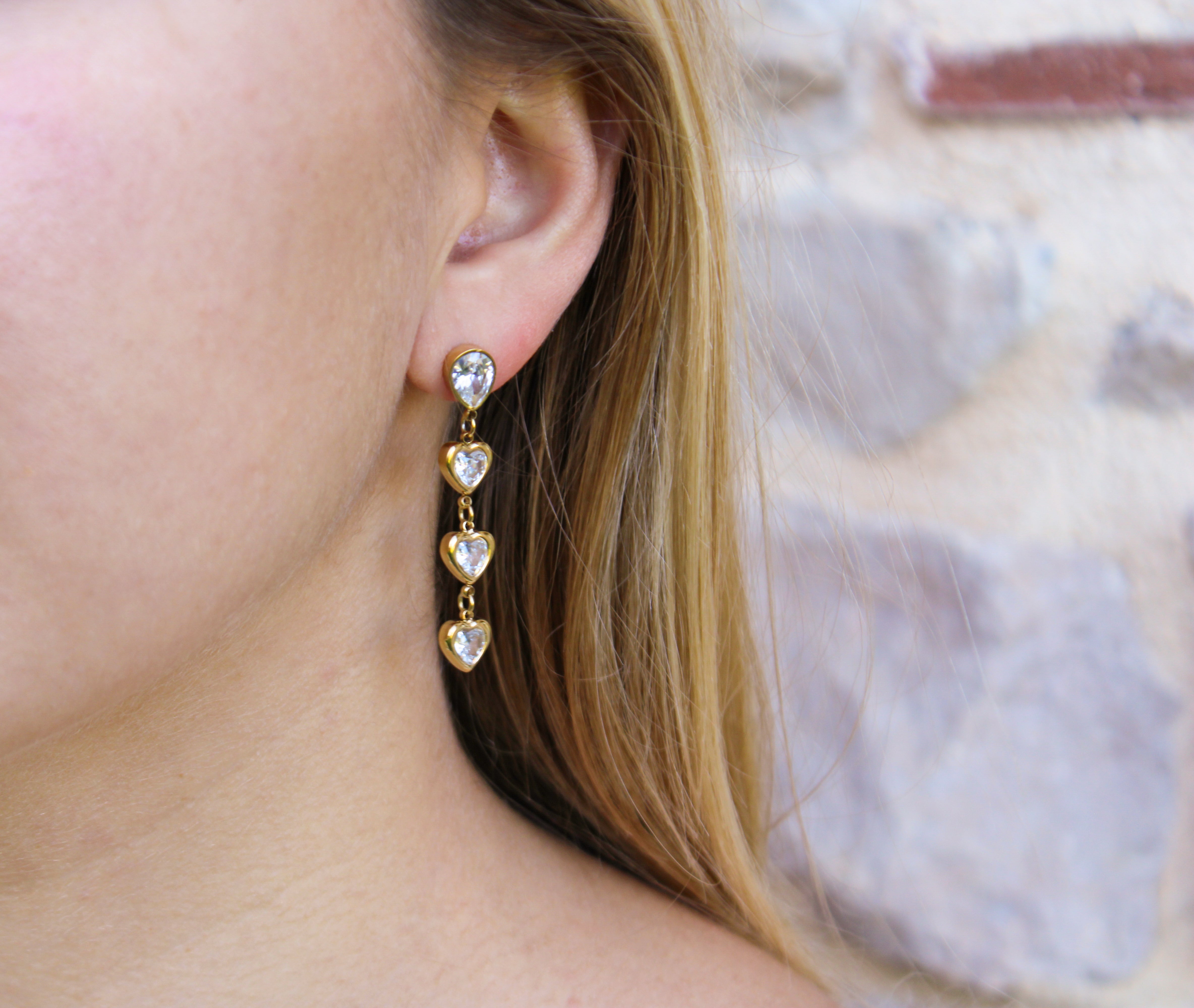 Adelie | Pendientes de acero inoxidable y circonitas - Gala Martínez