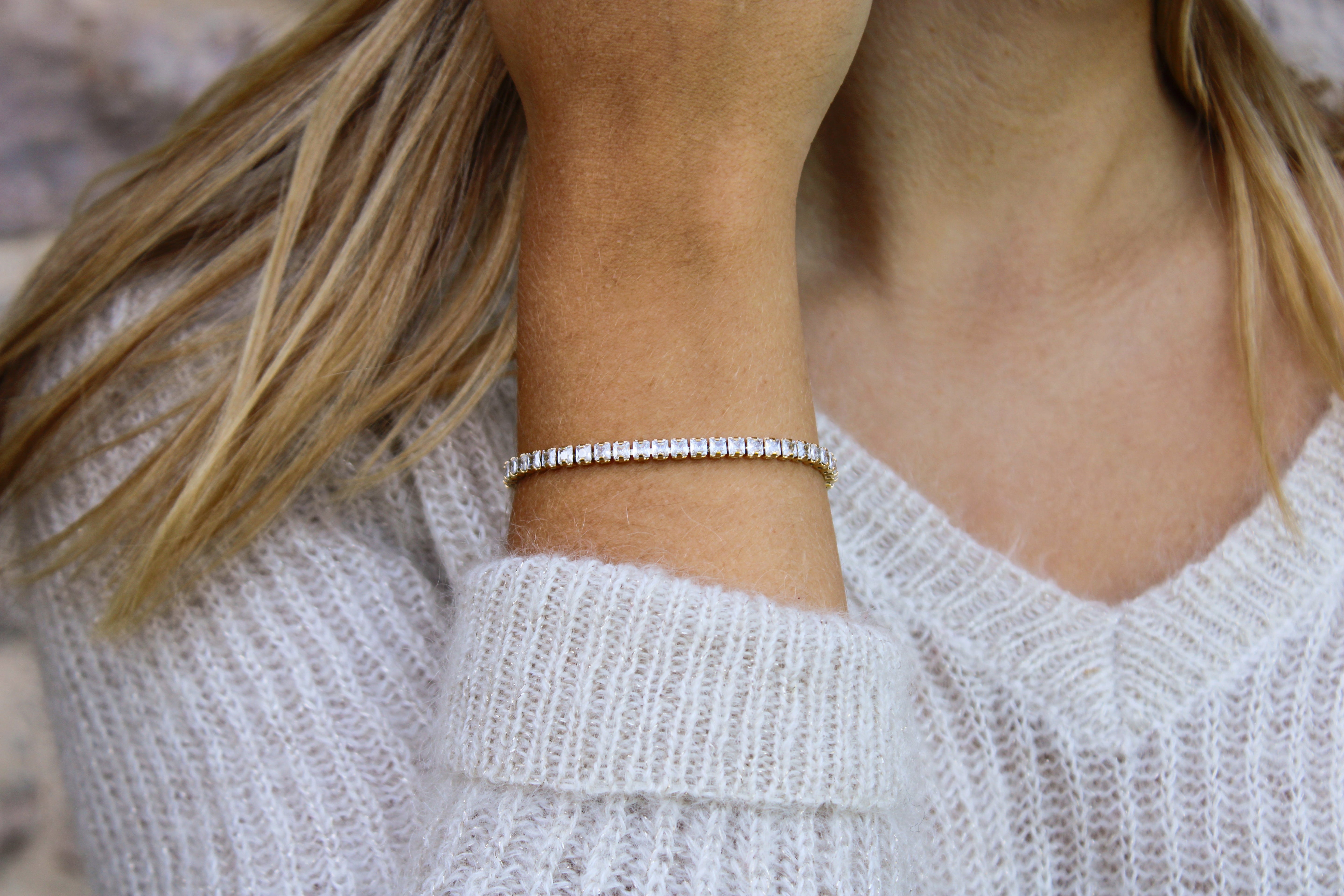 Adelie | Pulsera de río de circonitas de acero inoxidable - Gala Martínez