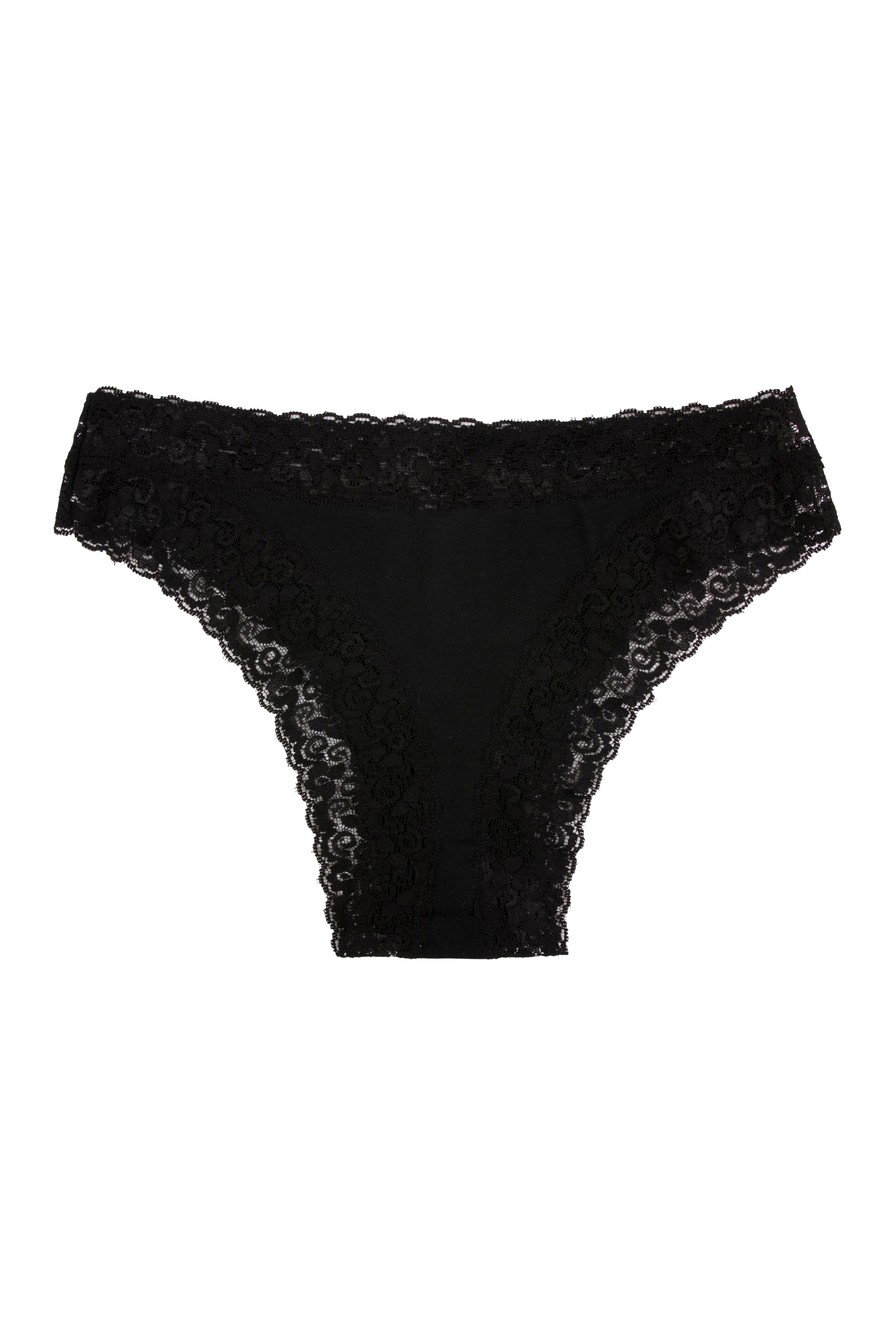 Tanga brasileña de algodón orgánico y encaja - Pirate Black - Gala Martínez