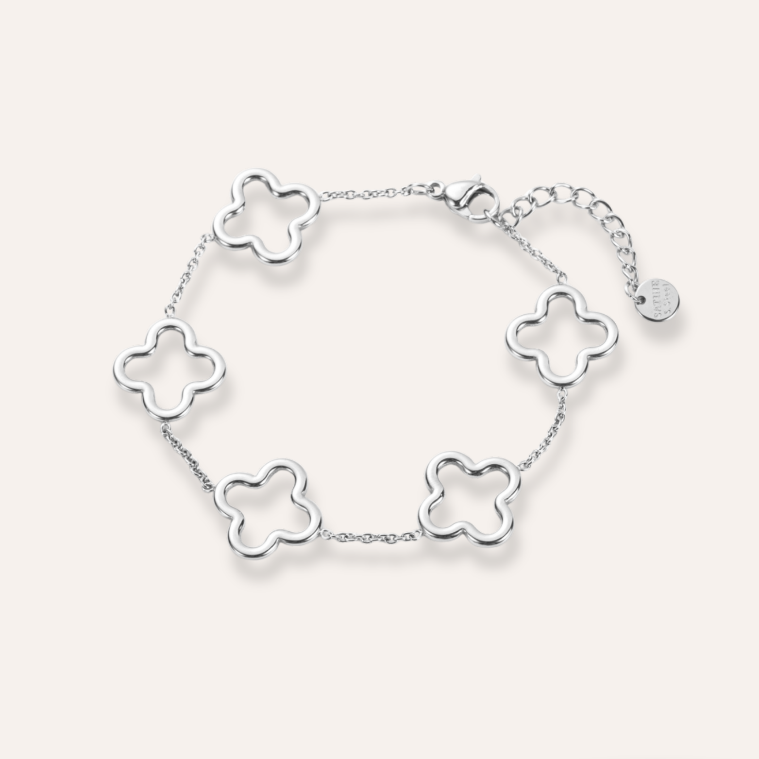Catherine | Pulsera con tréboles de acero inoxidable - Gala Martínez