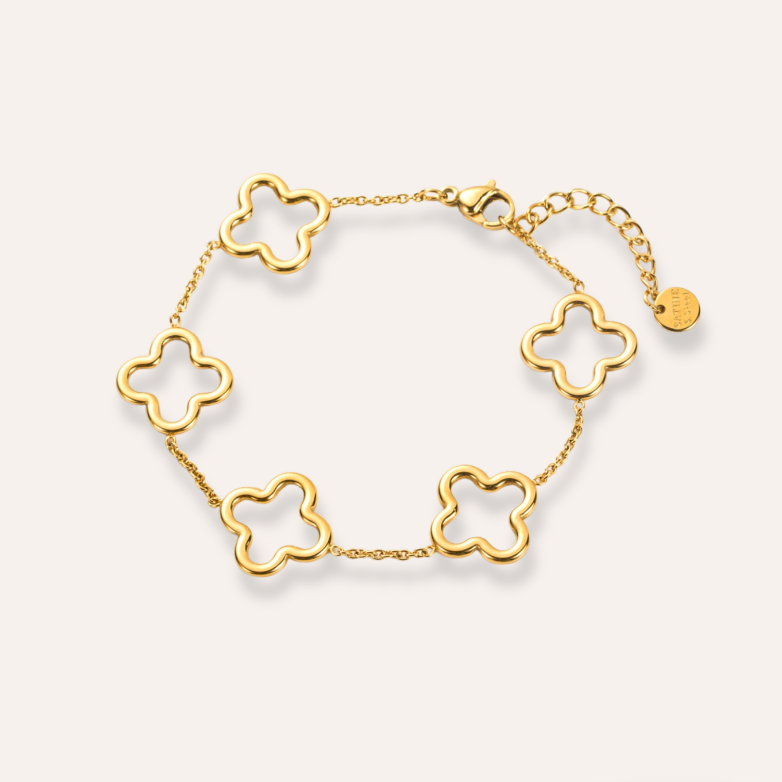 Catherine | Pulsera con tréboles de acero inoxidable - Gala Martínez