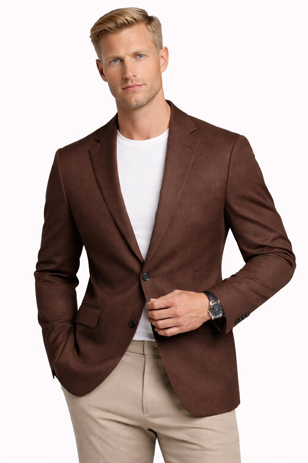 Chaqueta Ludvig de Mijn winkel en corte americano elegante, con diseño sofisticado y detalles en tela de alta calidad.