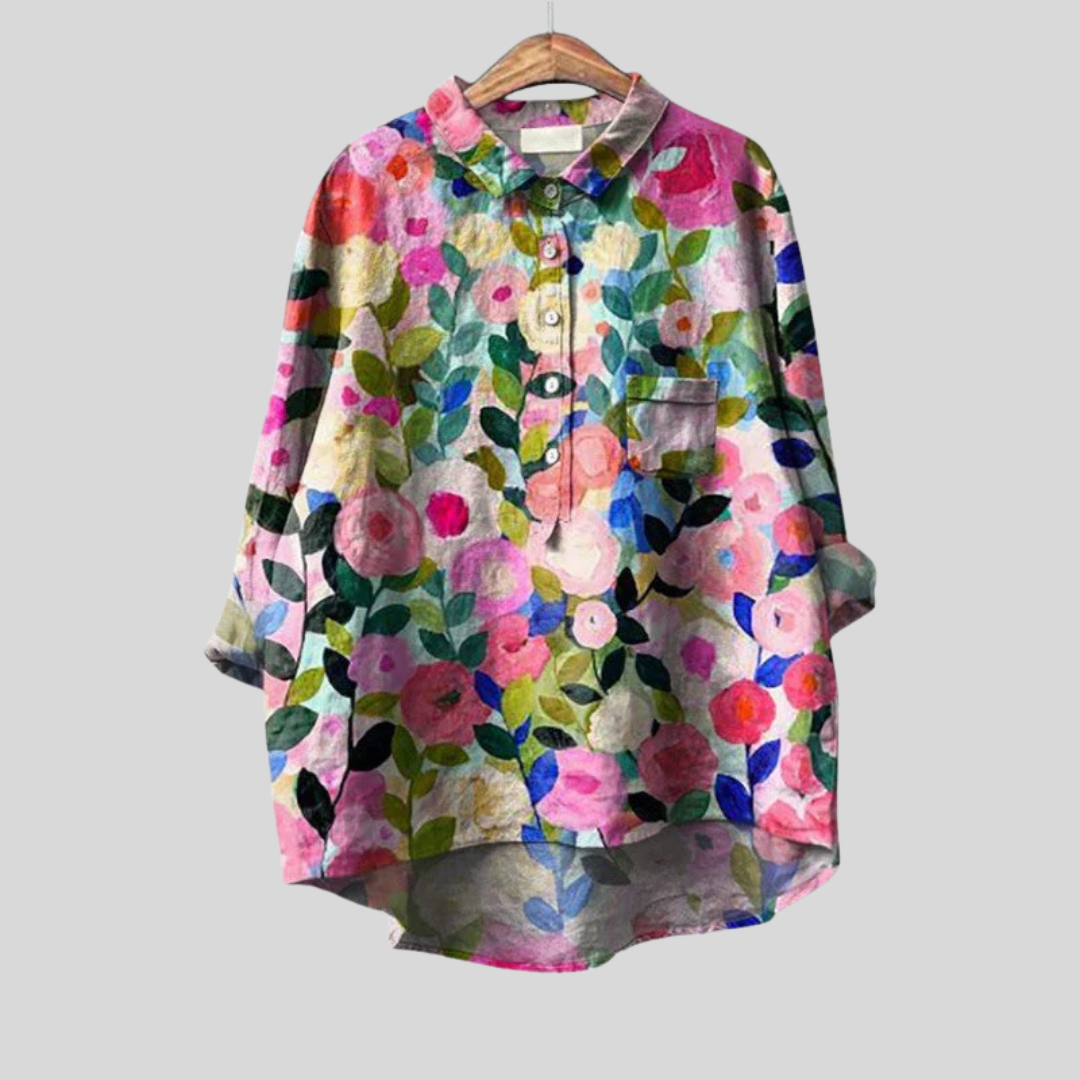 Camisa de verano elegante Claire de Maison Vellin Paris, con diseño ligero y sofisticado para ocasiones casuales y elegantes.