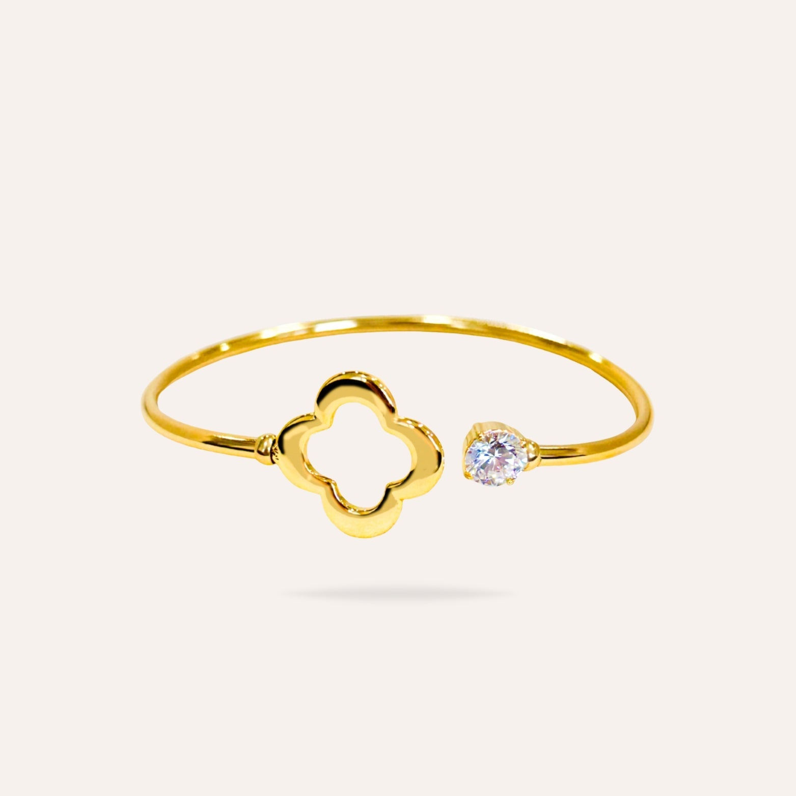 Maeva | Anillo de trébol de acero inoxidable y circones - Gala Martínez