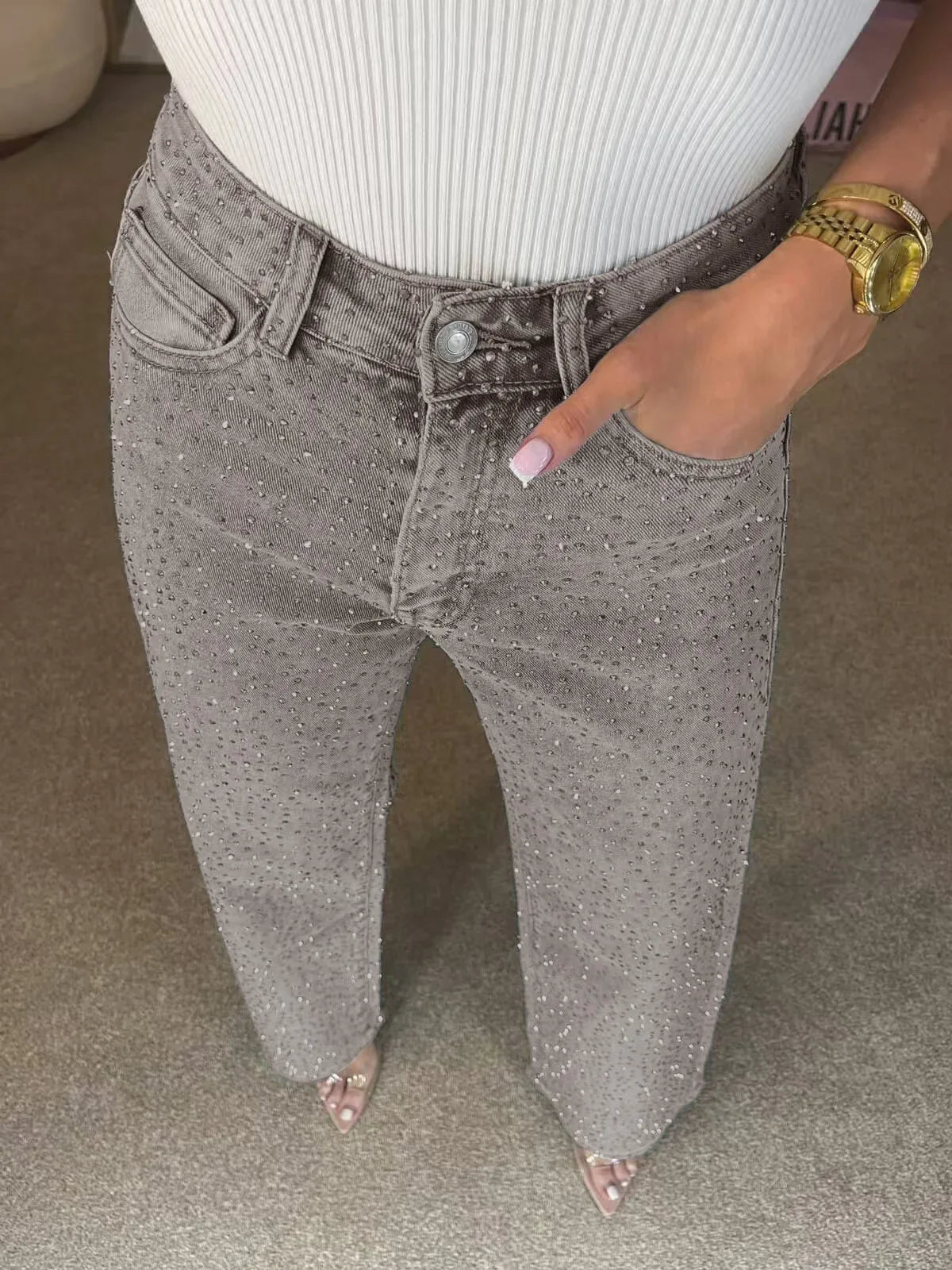 Women’s Rhinestone Denim Jeans - Gala Martínez