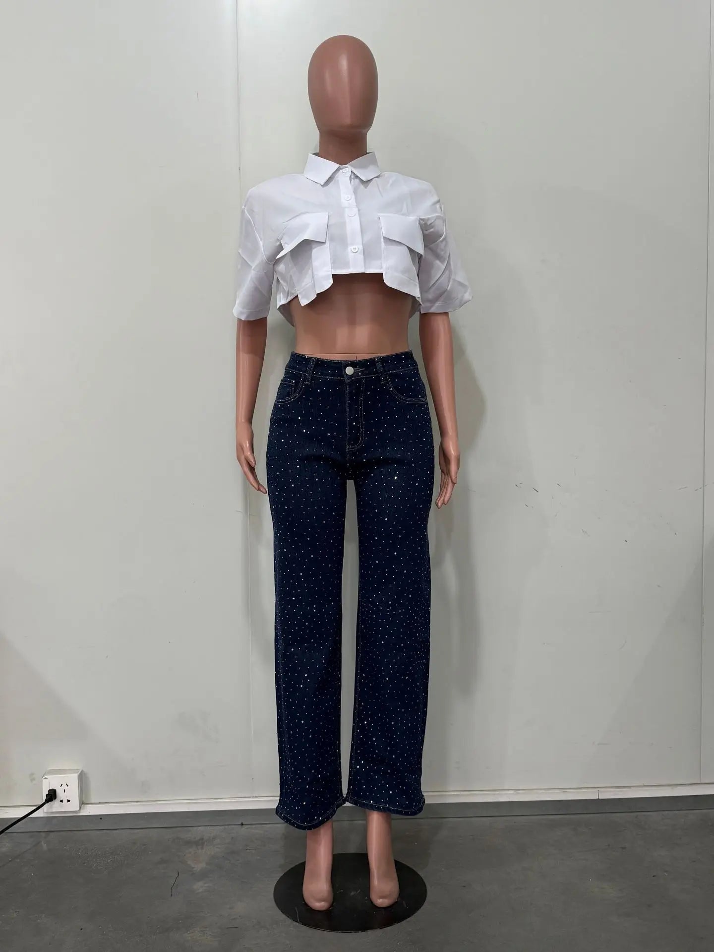 Women’s Rhinestone Denim Jeans - Gala Martínez