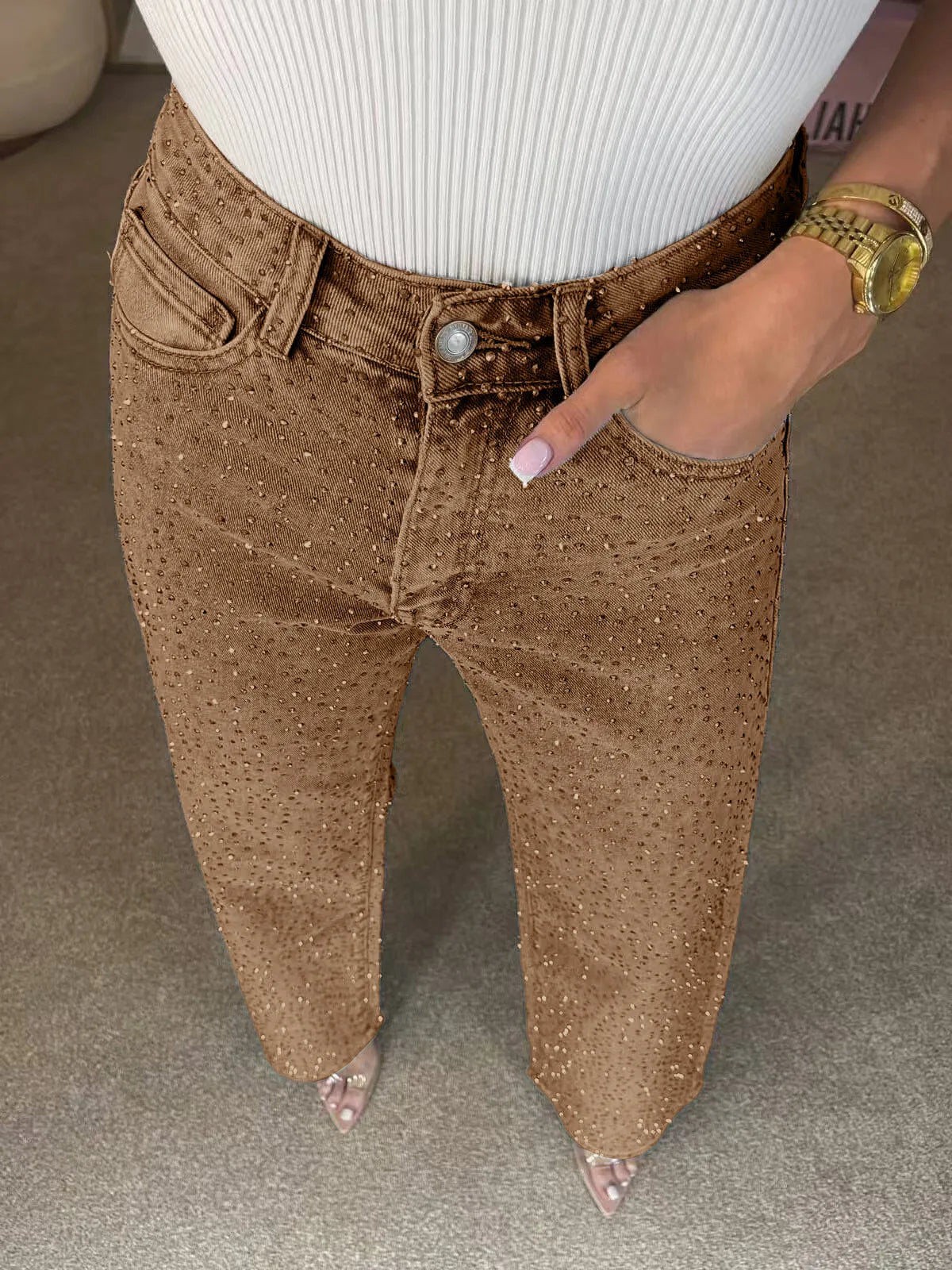 Women’s Rhinestone Denim Jeans - Gala Martínez
