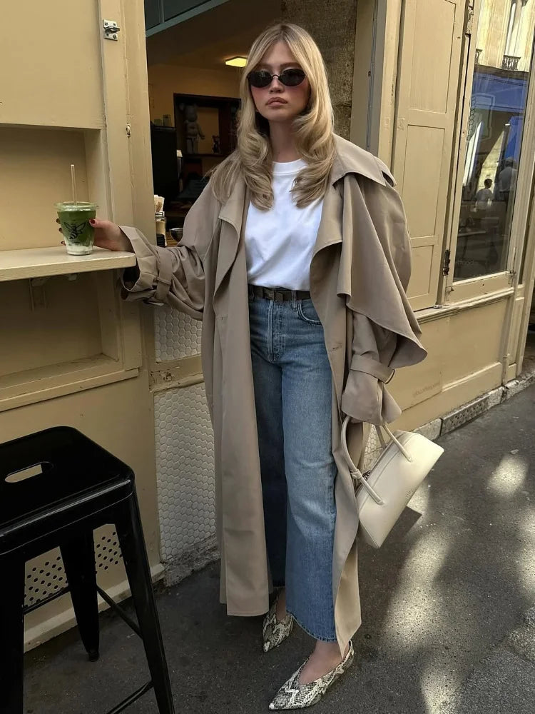 Gabardina larga con cordones para mujer - Gala Martínez