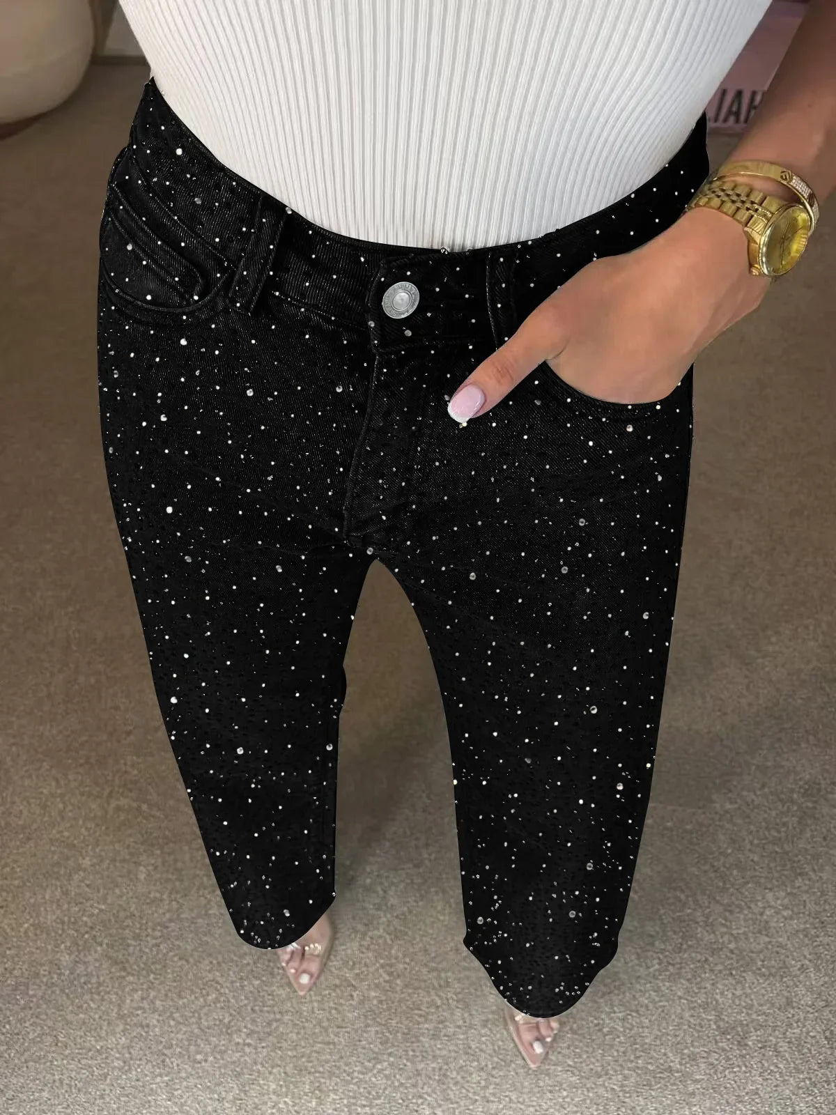 Women’s Rhinestone Denim Jeans - Gala Martínez