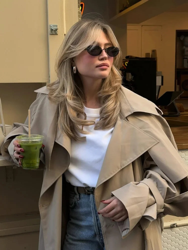 Gabardina larga con cordones para mujer - Gala Martínez