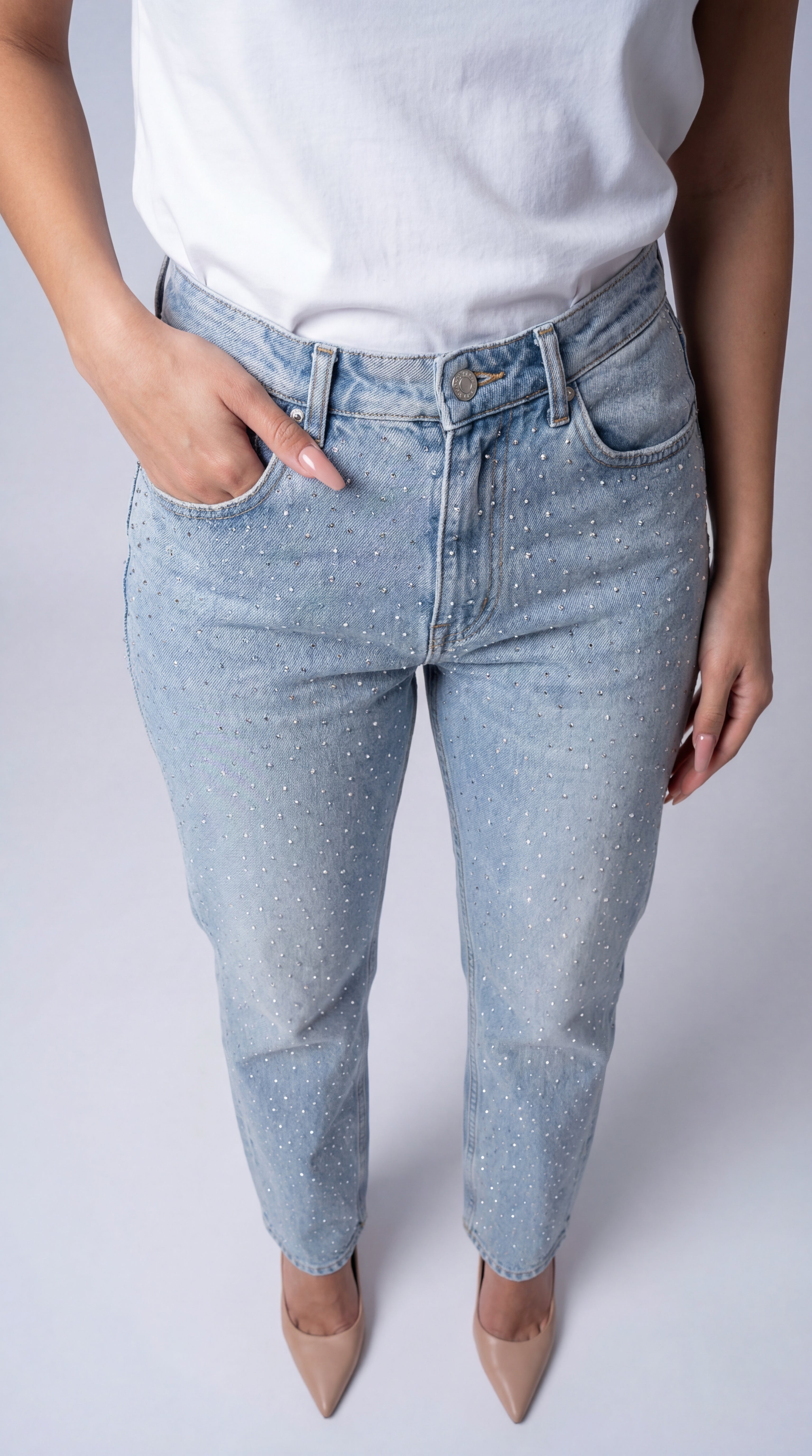 Women’s Rhinestone Denim Jeans - Gala Martínez