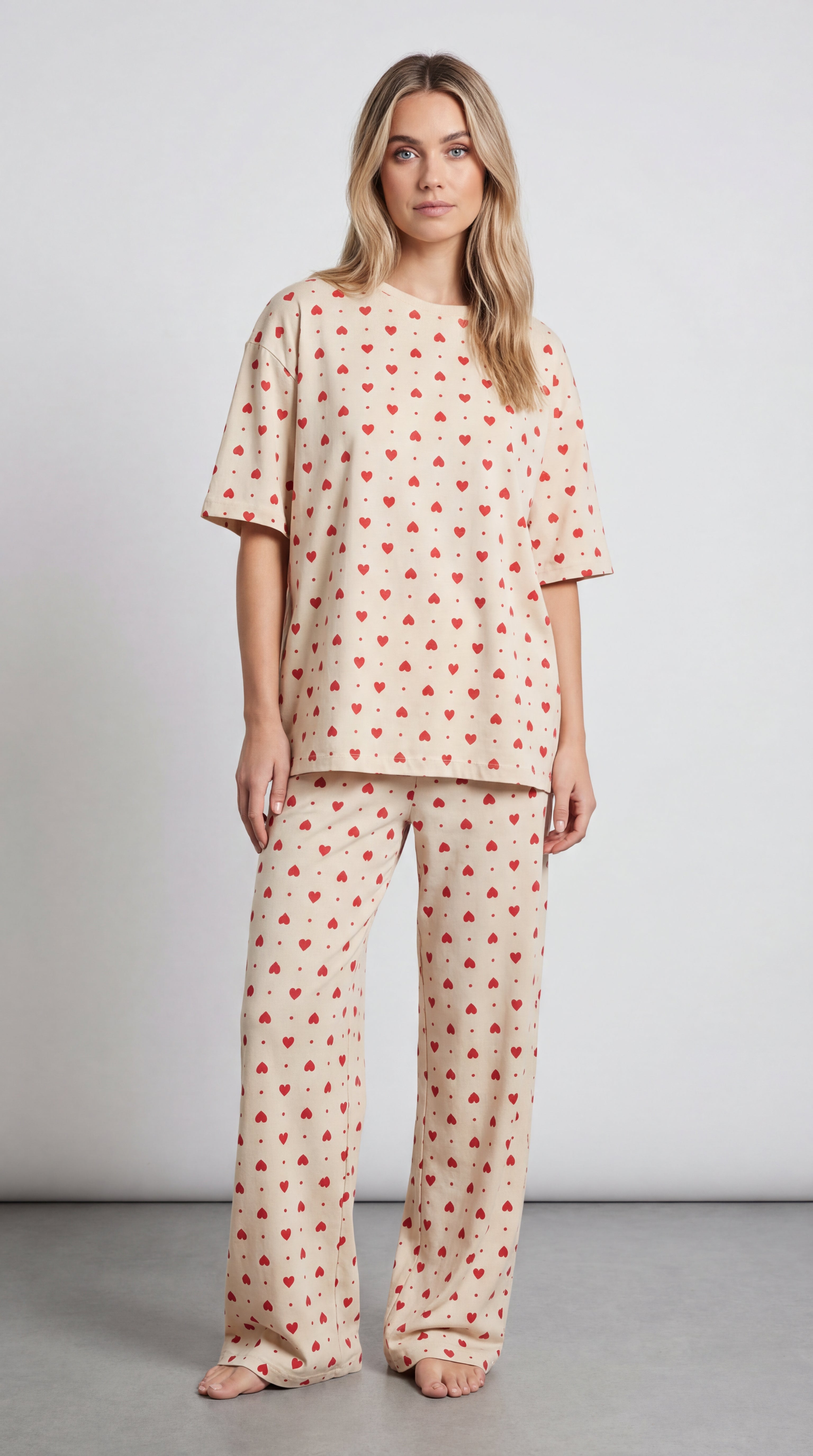 Pijama Largo Gofreado Algodón BIO - Pequeño Corazón - Gala Martínez