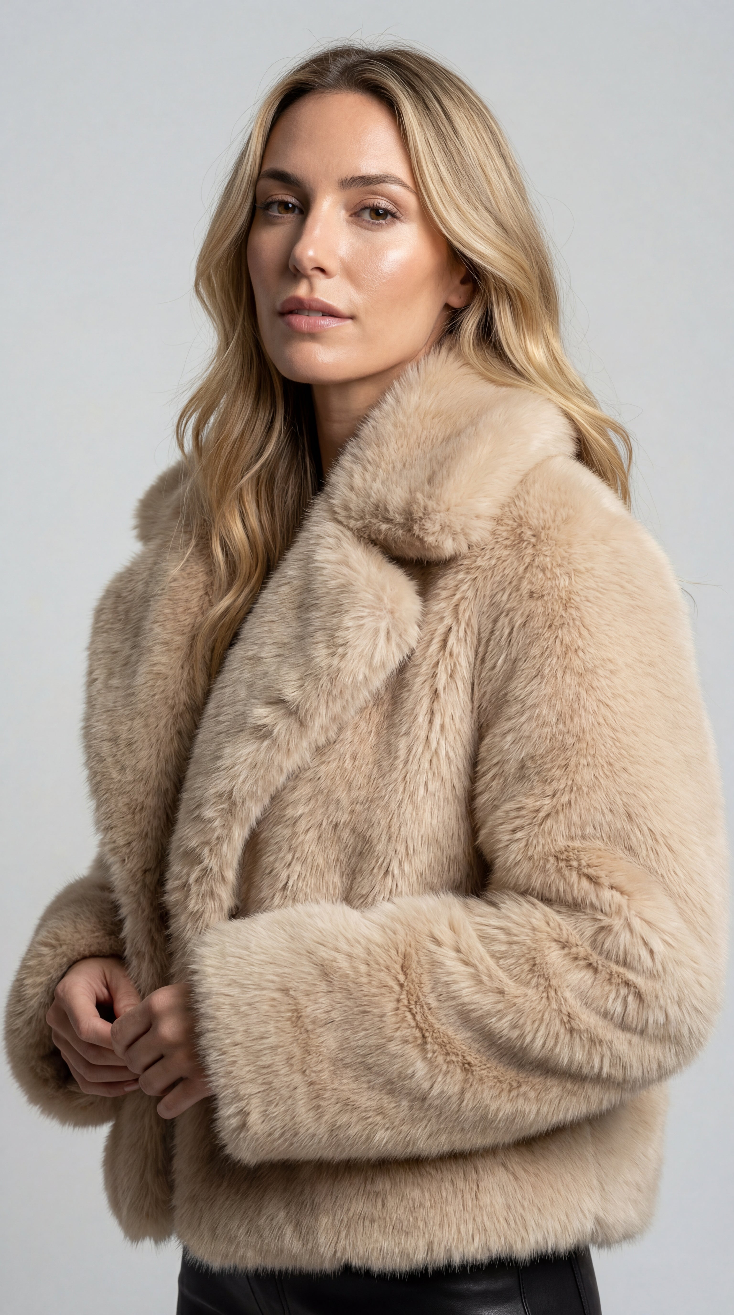 Abrigo de piel sintética de lujo para mujer - Gala Martínez