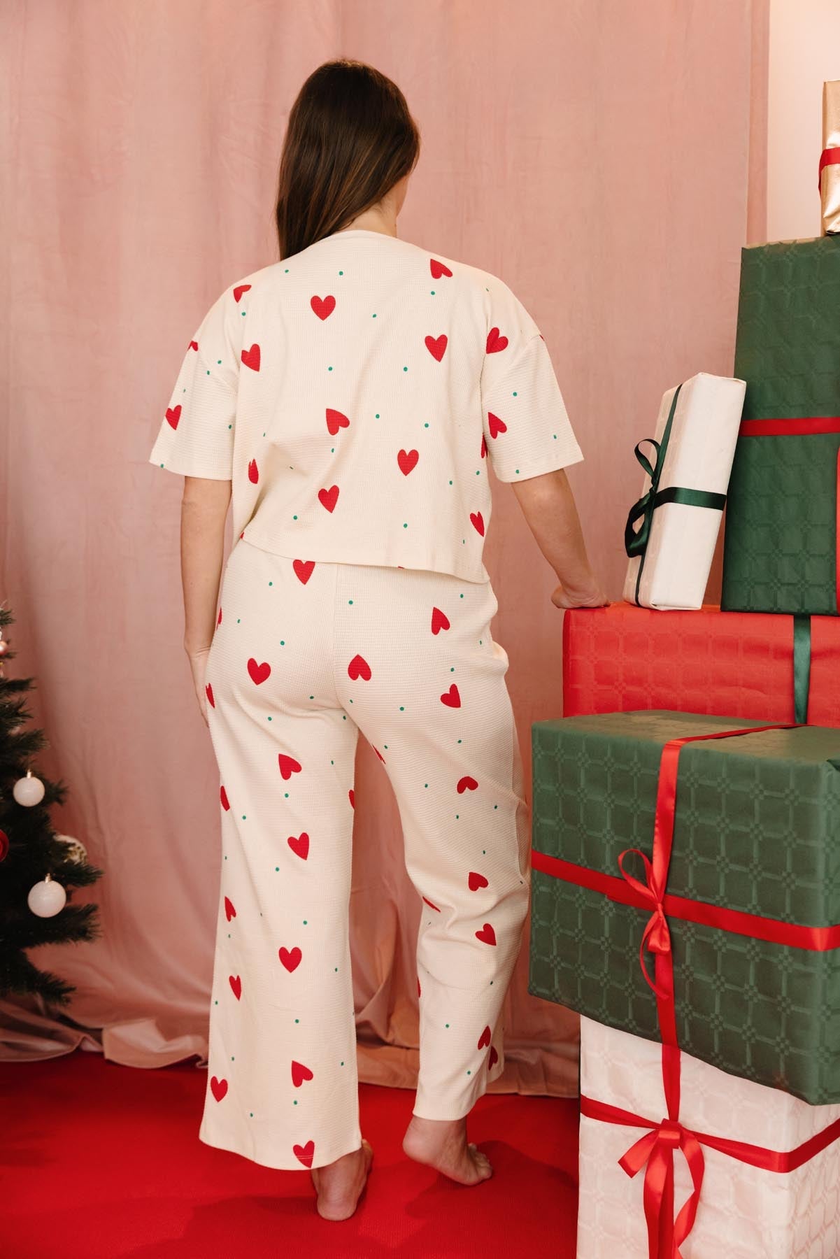 Pijama Largo Gofreado Algodón BIO - Pequeño Corazón - Gala Martínez