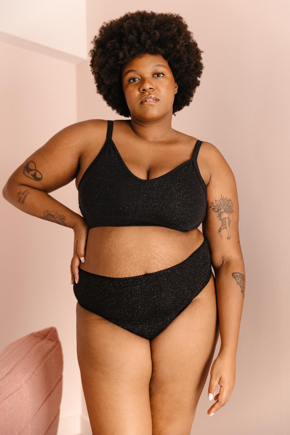 Sujetador de algodón orgánico - Lentejuelas - Gala Martínez