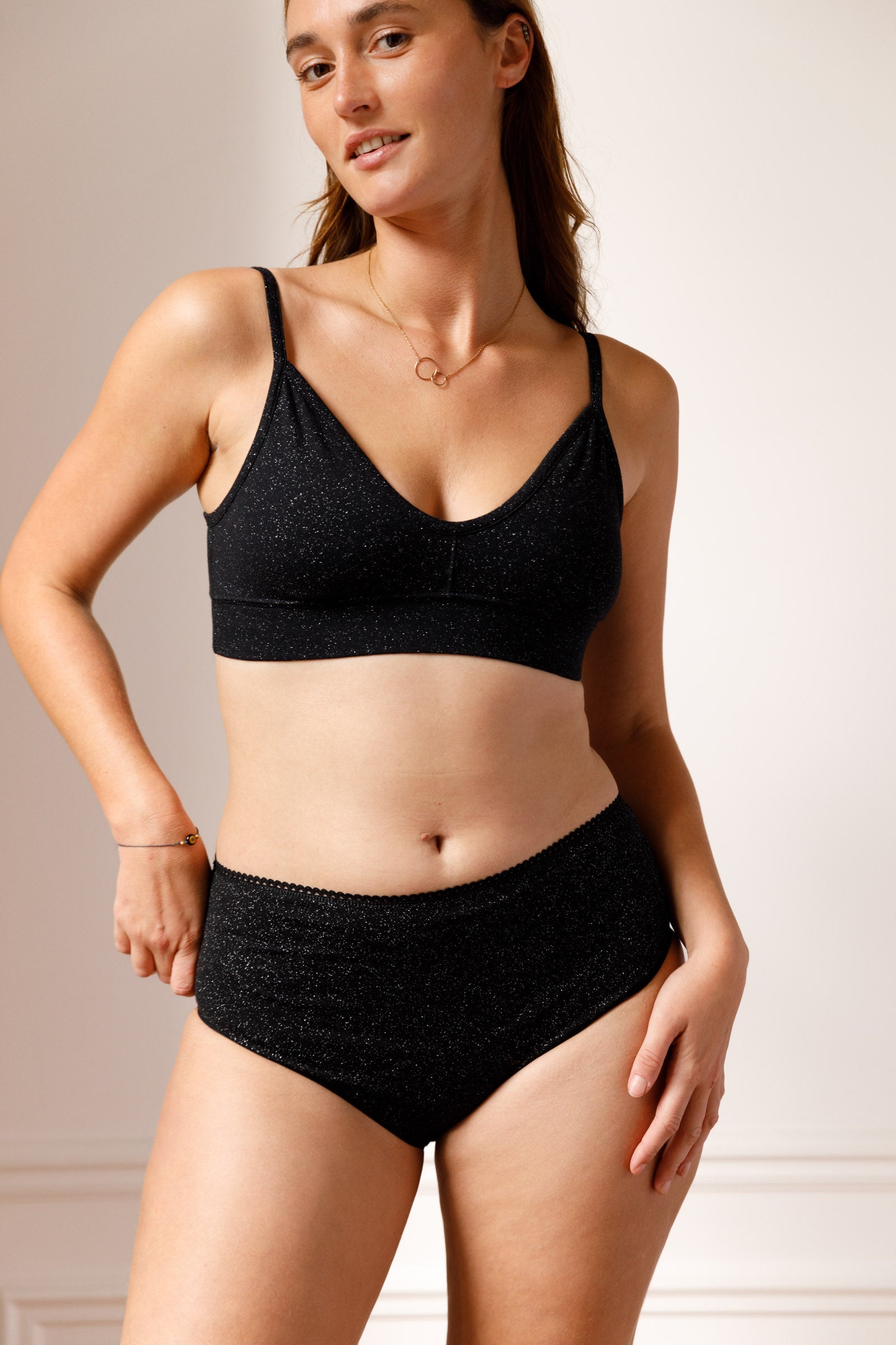 Sujetador de algodón orgánico - Lentejuelas - Gala Martínez