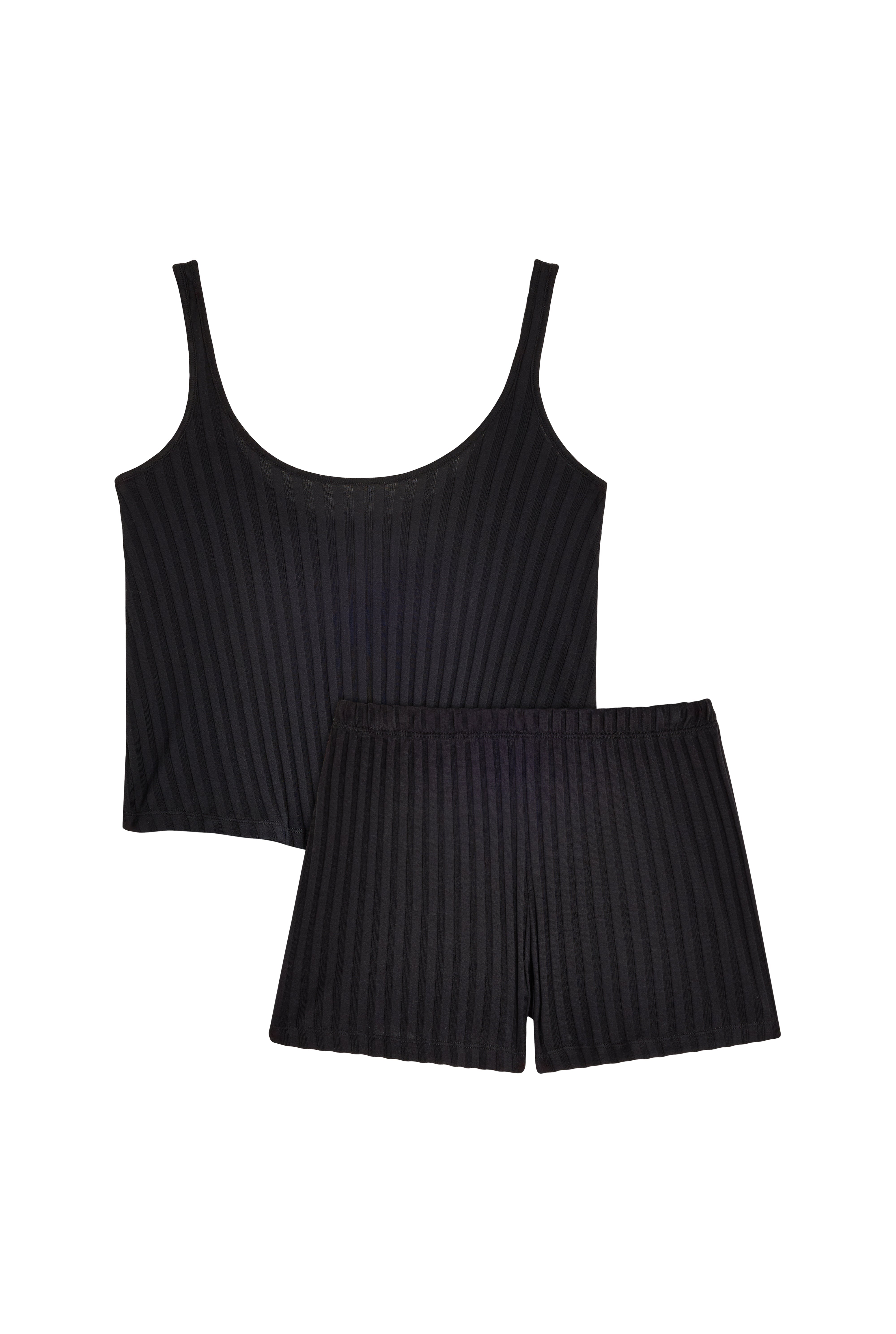 Pijama Camiseta Sin Mangas De Algodón BIO - Negro - Gala Martínez